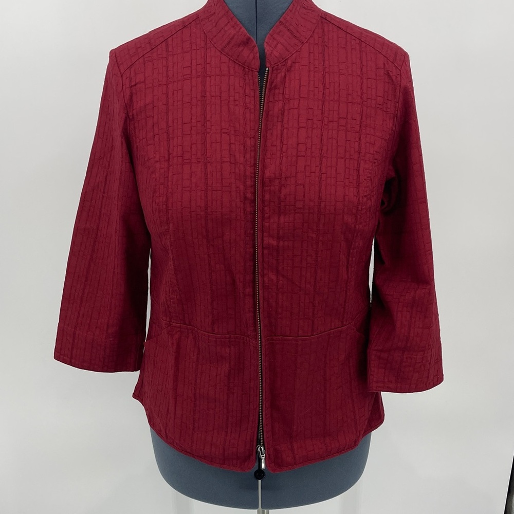 Christopher & Banks Deep Red ZIP UP  Jacket SIZE M